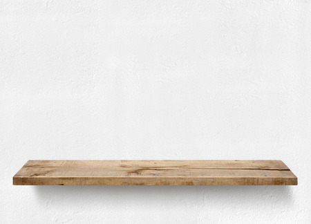 Wood plank shelfの写真素材