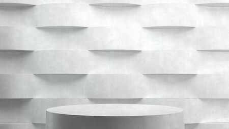 Empty podium on wave pattern background. 3D rendering.