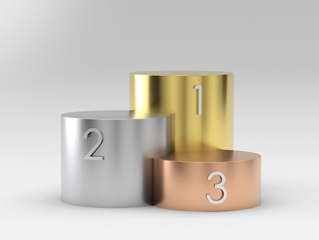 Empty winners podium. 3D rendering.の写真素材