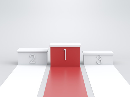 Empty winners podium. 3D rendering.の写真素材