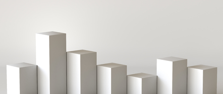 Empty podium on white background. 3D rendering.の写真素材