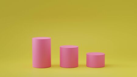 Empty steps cylinder podium on empty background. 3D rendering.の写真素材