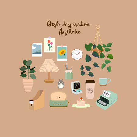 Set of home and office icons. Vector illustration in flat style.のイラスト素材