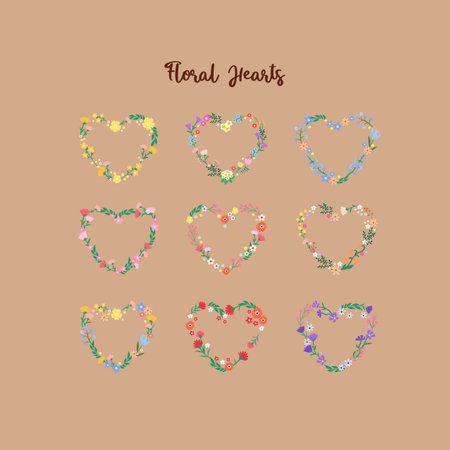 Flowers in heart shape for valentineのイラスト素材