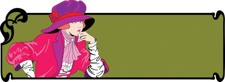 vintage abstract fashion women in style art-nouveauのイラスト素材