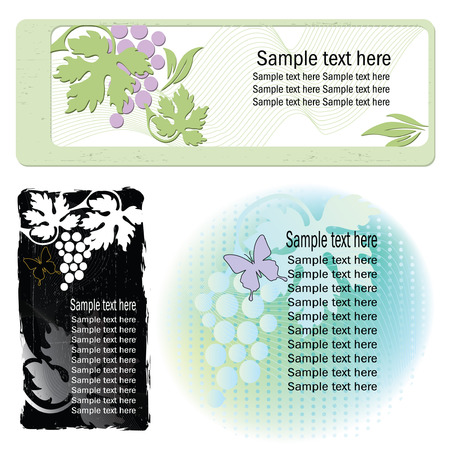 Three vector backgrounds on the basis of plantsのイラスト素材