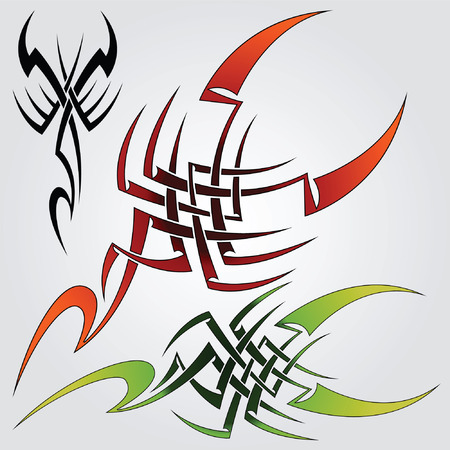 Set of templates of scorpions for tattoos and design のイラスト素材