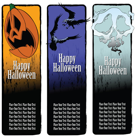 Set of banners on a holiday theme halloween for registration and designのイラスト素材