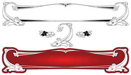 backgrounds on the basis fish and pattern in style art-nouveauのイラスト素材