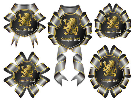 vector set: gold-framed labels on different topics のイラスト素材