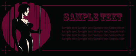 vector background: stripper in the light of the lanternのイラスト素材