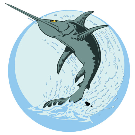 big fish, high jumped out of the waterのイラスト素材