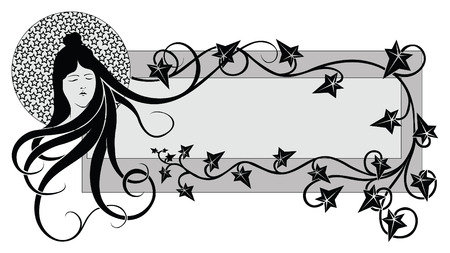 vintage abstract women in style art-nouveauのイラスト素材