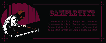 Vector Background: musician in the light of the lanternのイラスト素材