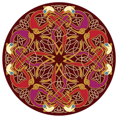 abstract celtic color design works - zoomorph motifsのイラスト素材