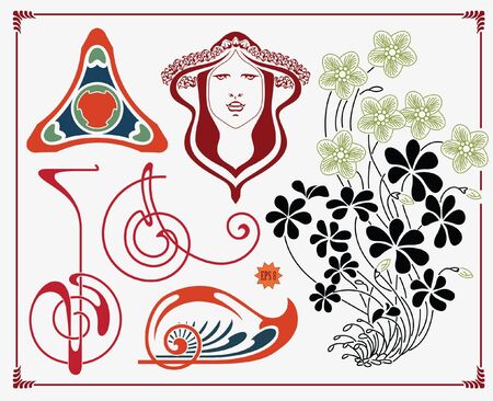 treasures of historical design - art-nouveau (based on original)のイラスト素材