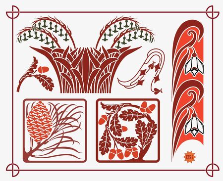 treasures of historical design - art-nouveau (based on original)のイラスト素材