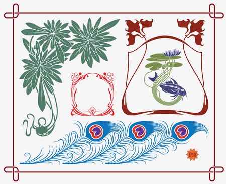 treasures of historical design - art-nouveau (based on original)のイラスト素材