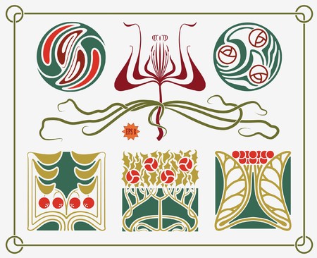 treasures of historical design - art-nouveau (based on original)のイラスト素材