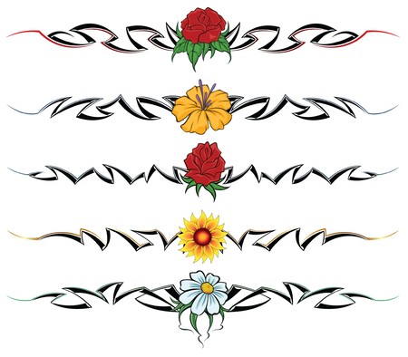 Flower tribal tattoo のイラスト素材