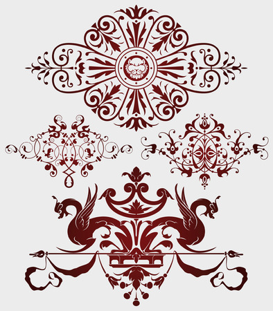 Vignettes in the ancient style for the text decoration and designのイラスト素材