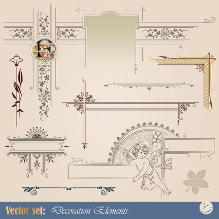 Decorative elements for design of printed materialsのイラスト素材