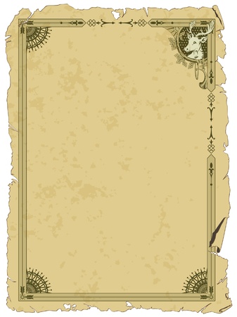 grunge background with border on huntingのイラスト素材