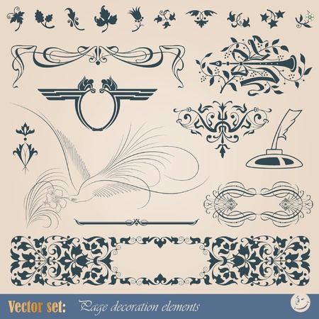 Decorative elements for design of printed materialsのイラスト素材