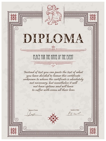 Vintage frame, certificate or diploma templateのイラスト素材