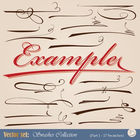 Set of vector design swashes for trade marks and signsのイラスト素材