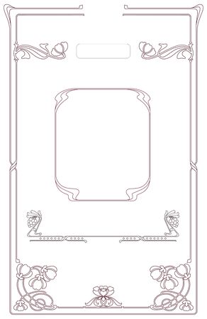 Abstract framework from the bound lines and flowers based on style art-nouveauのイラスト素材
