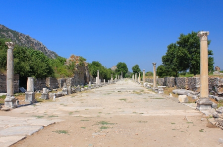 The ruins of the Roman city of Ephesus in Turkeyの写真素材