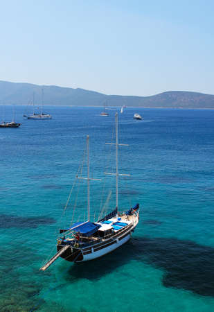Yachts in the harbor town of Bodrum in Turkey の写真素材