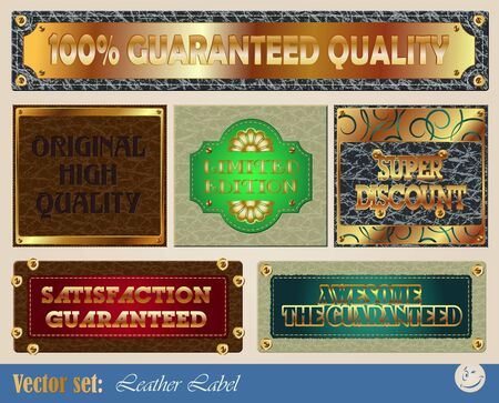 gold-framed labels on different topics for decoration and designのイラスト素材