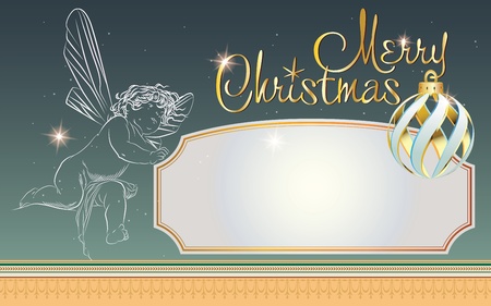 Christmas background with an angel and a place to write congratulations のイラスト素材