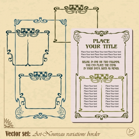 Abstract framework from the bound lines in style art-nouveauのイラスト素材