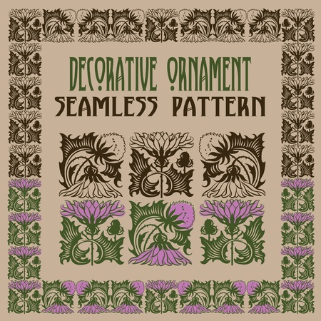 set of plant elements for design, creating borders, frames and backgroundsのイラスト素材