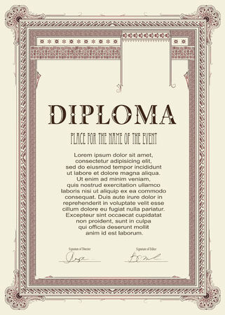 Template for the design of diploma, advertisements, envelope, invitations or greeting cards のイラスト素材