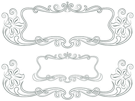 Abstract framework from the bound lines and flowers based on style art-nouveauのイラスト素材