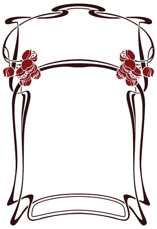 Abstract framework from the bound lines and flowersのイラスト素材