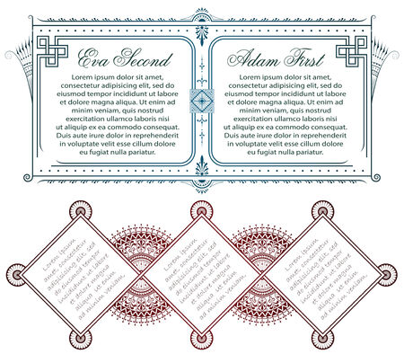 Vector template for the design of advertisements, envelope, wedding  and other invitations or greeting cards のイラスト素材