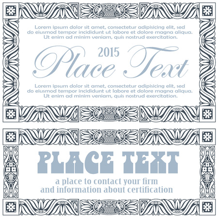 Vector abstract decorative frame of beautiful plants and birds of paradiseのイラスト素材