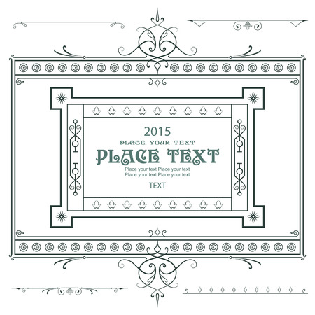 decorative elements for the design of diploma, advertisements, envelope, wedding  and other invitations or greeting cardsのイラスト素材