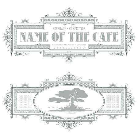 decorative elements for the design of diploma, advertisements, envelope, wedding  and other invitations or greeting cardsのイラスト素材