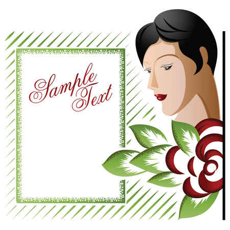 a beautiful girl among the flowers.のイラスト素材