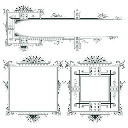 Vector decorative elements for the design of diploma, advertisements, envelope, wedding  and other invitations or greeting cardsのイラスト素材