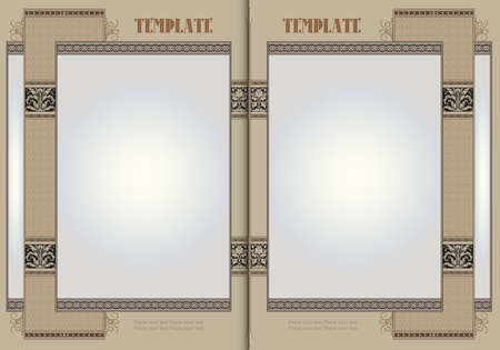 Template booklet in vintage style. Ready for your design. Vector illustration.のイラスト素材