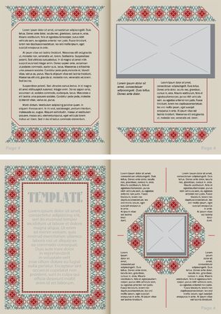 Template booklet in vintage style. Ready for your design. Vector illustration.のイラスト素材
