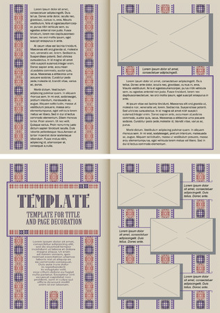 Template booklet in vintage style. Ready for your design. Vector illustration.のイラスト素材