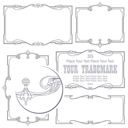 Vector vintage style labels and tags on different versions for decoration and designのイラスト素材